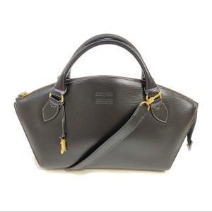 Gold pfeil Hand Bag Black Leather 2013844